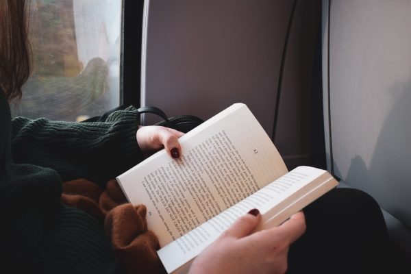 reading on a train