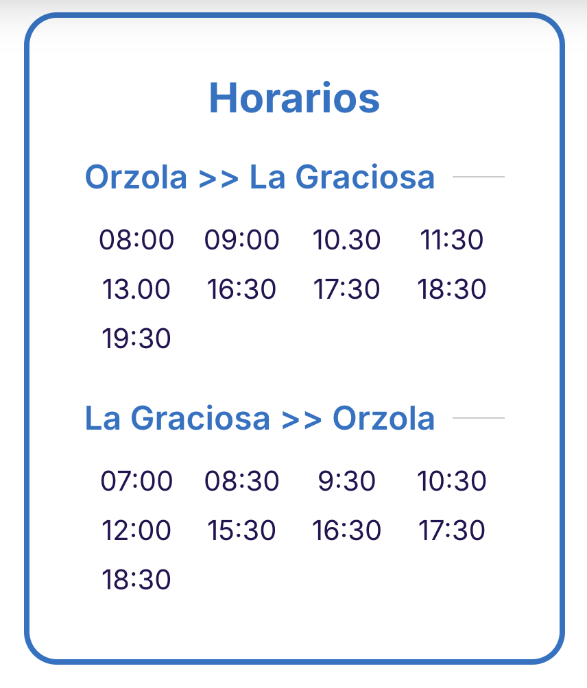 orari traghetti La Graciosa